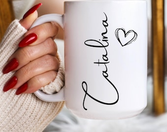 Personalized Mug, Custom Name Mug, Name Mug Personalized, Custom Coffee Mug, Personalized Coffee Mug, Personalized Name, Customize Heart