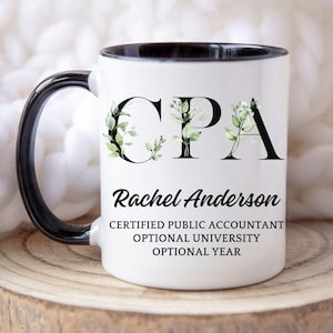 Custom CPA Mug, CPA Gift, Certified Public Account Mug, Personalized cpa Graduation, Accounting Grad Gift, Pass cpa Exam, Future cpa