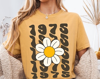 Camiseta de 50 cumpleaños Comfort Colors®, regalos de 50 cumpleaños para mujeres, regalo de 50 cumpleaños, camiseta vintage de 1975, regalo de 50 cumpleaños, 50 años de mamá