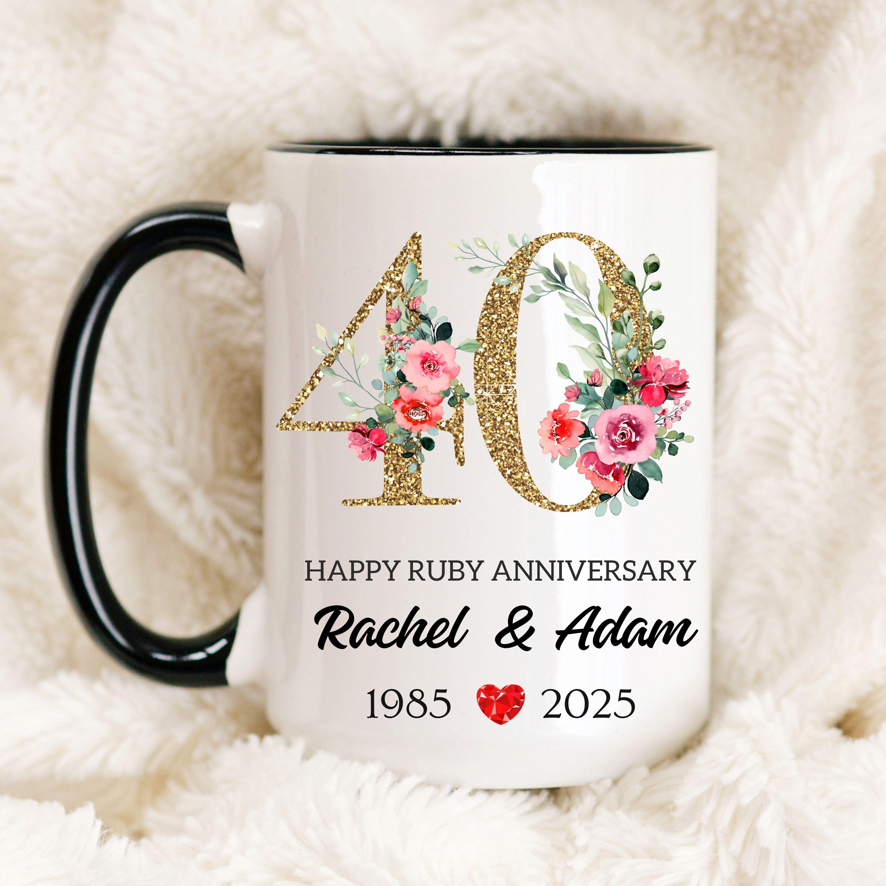 Ruby Wedding Anniversary Mug, Personalized Mug, Ruby Wedding Mug, Anniversary  Mug, Ruby Anniversary Gift, 40 Year Anniversary, Ruby Wedding - Etsy