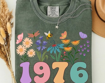 Camiseta de 50 cumpleaños Comfort Colors®, regalos de 50 cumpleaños para mujeres, regalo de 50 cumpleaños, camiseta vintage de 1976, regalo de 50 cumpleaños, 50 años de mamá