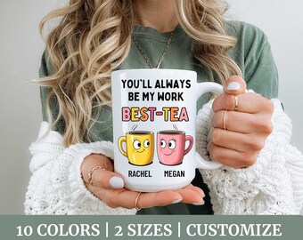 Personalized Work Bestie gift, Coworker leaving Gift, Custom Work Friend Mug, Retirement Birthday Gift, Coworker farewell, Moving Away Gift