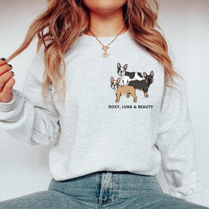 French Bulldog Sweatshirt, Custom Frenchie Sweatshirt, Personalized French Bulldog Gift, Frenchie Mom, Frenchie Dad, Christmas Gift