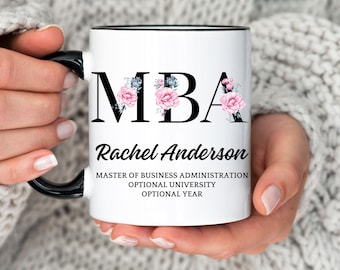 Taza de MBA personalizada, regalo de MBA, regalo de MBA, taza personalizada con nombre de MBA, taza de café de MBA, taza de MBA, taza de regalo de MBA, regalo de MBA