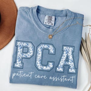 Comfort Colors® Patient Care Assistant Shirt, Blue Toile PCA T-Shirt, Patient Care Assistant Gift, Healthcare Worker Tee, PCA Tee, PCA Gift