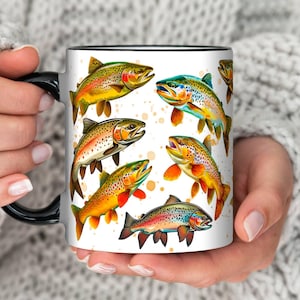 Personalized Trout Mug, Fish Lover Gift, Gift for Dad, Fishing Gift, Exotic Fish Mug, Fishing Coffee Mug, Fisherman Gift, Father’s Day Gift,