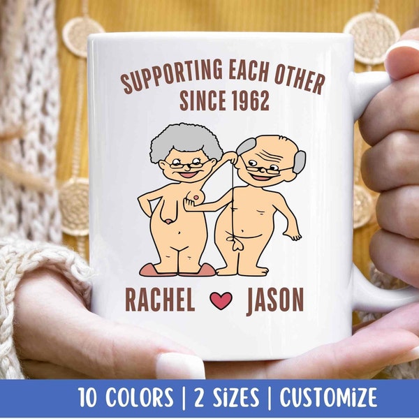 "Love Is Growing Old Together" Funny Coffee Mug – 11oz Or 15oz – Ceramic Novelty Gift