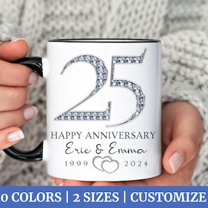 25th Anniversary gifts, Personalized Anniversary gift, Gift for Husband and Wife, Custom Parent&#39;s Anniversary, Silver Anniversary Present