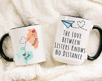 Custom Sisters Mug, Sister Moving Away Mug, Long Distance Sisters Gift, Sisters Birthday Gifts, Big Sister, Little Sister, Best Sister Gift