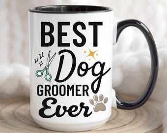 Best Dog Groomer Ever Mug, Cat Groomer Mug, Gift for Dog Groomer, Pet Grooming Gift, Cute Paw Print Mug, Pet Grooming Appreciation Cup