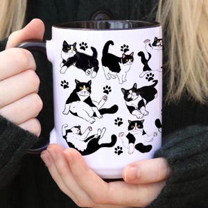 Black Tuxedo Cat Mug, Cat Mum Gift, Cat Dad Gift, Gift from the Cat, Black and White Cat, Funny Cat Coffee Cup, Gifts for Cat Lover, Cat Mom