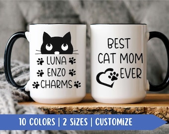 Taza personalizada para mamá gato, regalo personalizado de agradecimiento al dueño de una mascota para mamá gato, regalo de mascota a dueño, taza para mamá gato, taza de dueño de gato