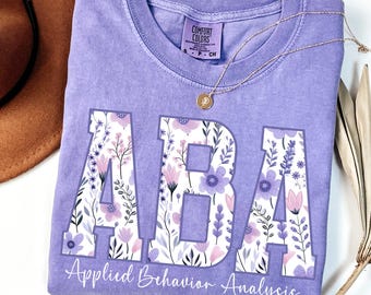 Comfort Colors® ABA Shirt, Blue Toile ABA Shirt, Applied Behavior Analysis shirt, Autism Awareness shirt ABA Therapist Gift, aba Team Shirt