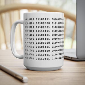 Custom Binary Code Mug, Any text in Binary, Mug for programmer, web developer mug, computer scientist, software mug, programmer gift, Hacker zdjęcie 9