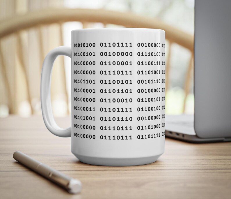 Custom Binary Code Mug, Any text in Binary, Mug for programmer, web developer mug, computer scientist, software mug, programmer gift, Hacker zdjęcie 9