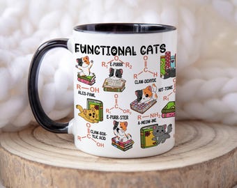 Organische Chemie Katzentasse, funktionelle Gruppen Lustiger Katzenliebhaber Wissenschaftler, Lehrer für Wissenschaft Geschenk, lustige Katzentasse, Chemielehrer, Biochemie