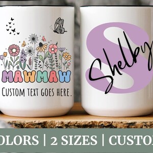 Mawmaw Mug, Personalized Mawmaw Wildflowers Mug, Mawmaw Est 2024,Pregnancy Announcement, Mother&#39;s Day Mawmaw Gifts, Future Mawmaw gift
