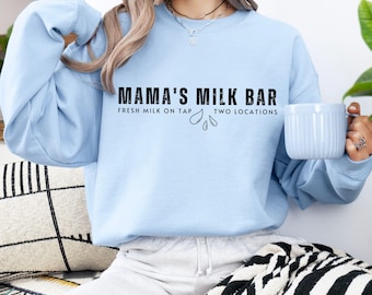 Felpa per l'allattamento, regalo per neomamme, Milk Bar per l'allattamento, maglietta per mamme, macchina per il latte, regalo per neomamme, maglietta per l'allattamento, Mamas Boobery