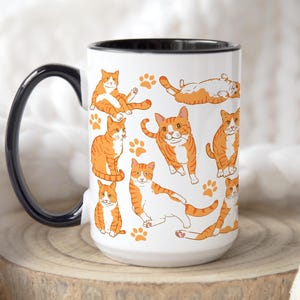 Orange Tabby Cat Mug, Orange Cat Gift, Funny Cat Coffee Cup, Gift for Cat Lover, Cat Mom, Ginger Tabby Cat Mug, Crazy Cat Lady,  Cat Dad Mug