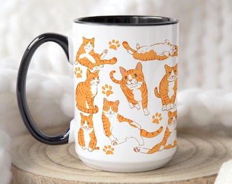 Orange Tabby Cat Mug, Orange Cat Gift, Funny Cat Coffee Cup, Gift for Cat Lover, Cat Mom, Ginger Tabby Cat Mug, Crazy Cat Lady,  Cat Dad Mug