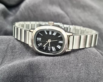 Women\'s Black Analog Quartz Stainless Steel Roman Numerals Wrist Bracelet Watch Simple Womens Leather Watch Roman Numeral Quartz Analog  main image 4