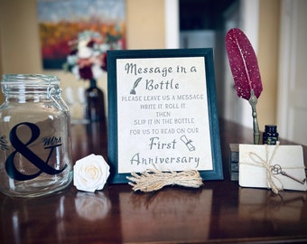 Message in a Bottle, Wedding Guestbook, Guestbook Keepsake, Custom Wedding Guestbook