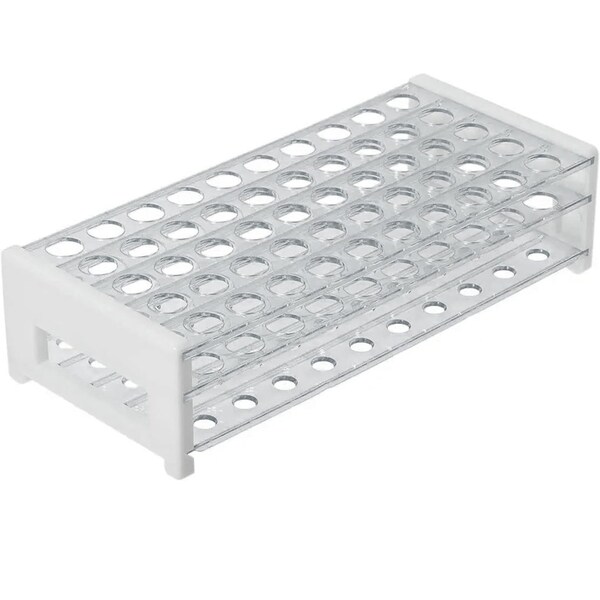 Plastic Test Tube Rack for 15/18 mm Tubes, Hole Diameter is 18.7mm, Holds 50, Detachable, Karter Scientific 208U2 (Pack of 4)