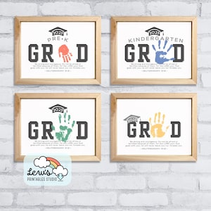 PRINTABLE Christian 2026 Graduation Handprint Art Craft for Kindergarten Pre-K Preschool | End-of-School-Year Keepsake Gift Mom Dad Grandma