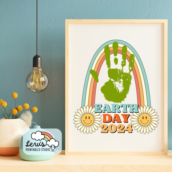 PRINTABLE Earth Day Handprint Art Craft | Keepsake Activity for Kids, Baby, Toddler, Homeschool, Preschool, Daycare, Pre-K, Kinder