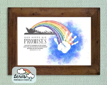 Noah's Ark Rainbow Handprint Art | Sunday School Craft (Digital Download)