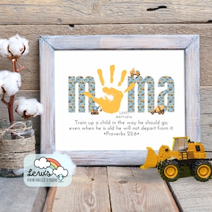 IMPRIMIBLE Arte de huellas de manos del Día de la Madre Cristiana para niño mamá / Artesanía infantil para mamá de bebé, niño pequeño, nieto / Recuerdo de regalo de tarjeta de bricolaje