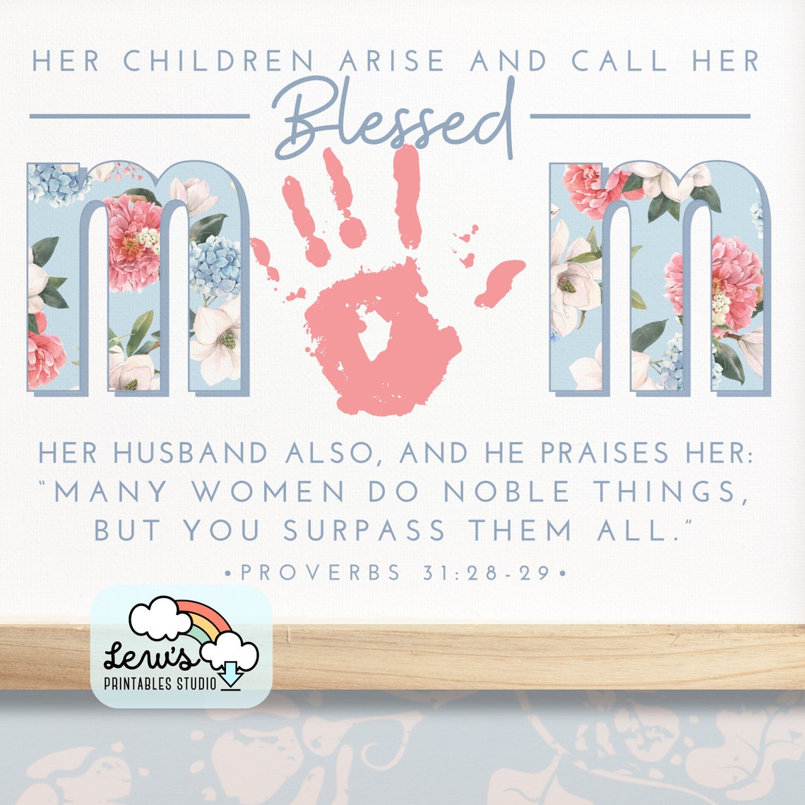 PRINTABLE Christian Mother’s Day Flower Handprint Craft Art | Child ...