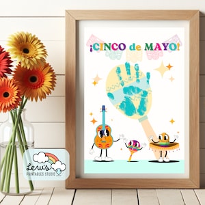 Artisanat d'art empreinte de main musique Cinco de Mayo imprimable | Décoration des Fêtes mexicaine | Cadeau souvenir pour leçon de culture