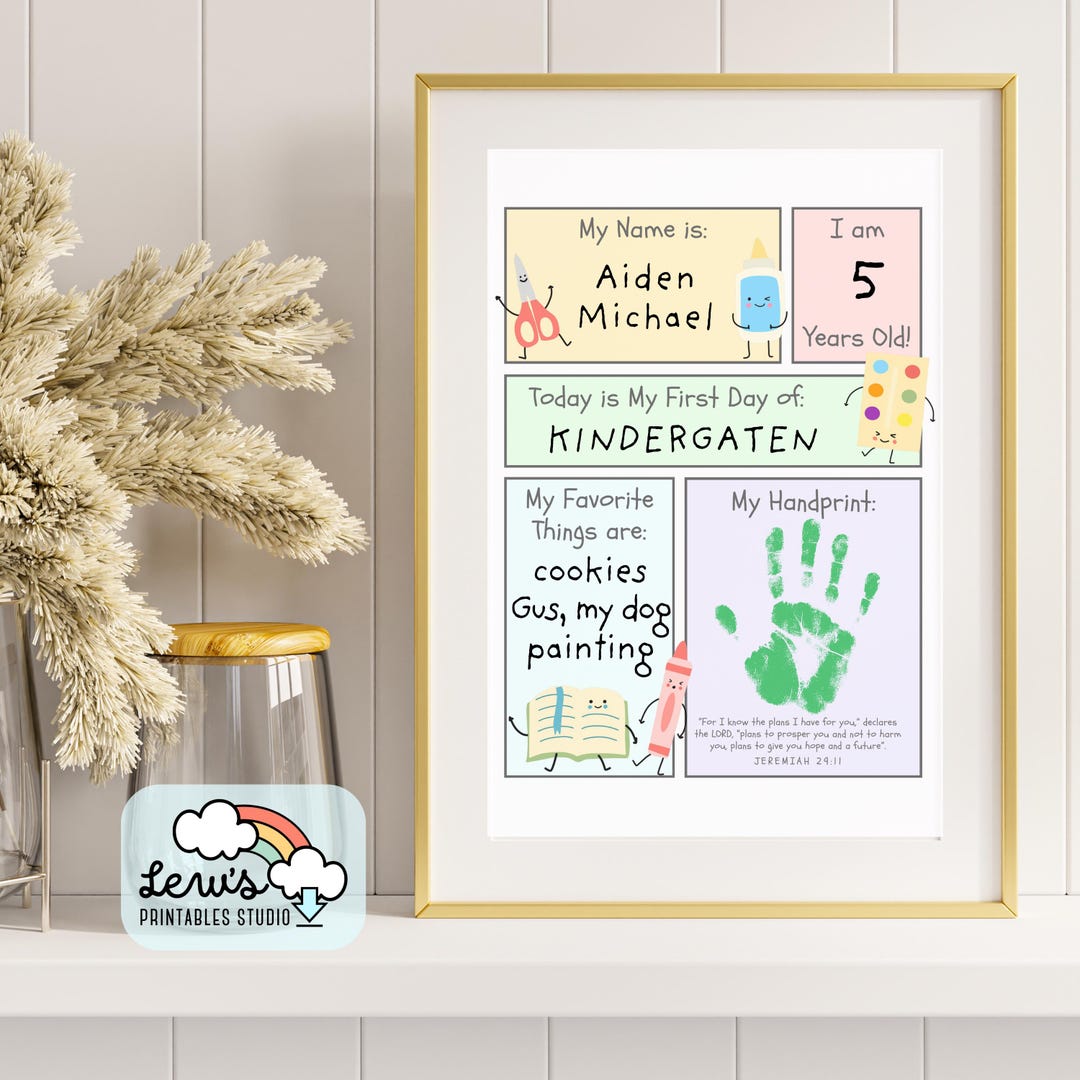 PRINTABLE Christian First Day of School Handprint Art | Back to School ...