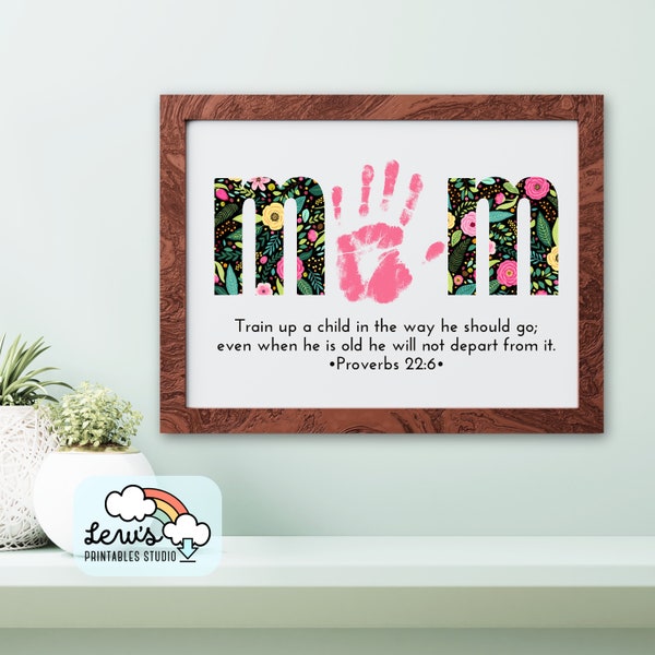 PRINTABLE Christian Mother’s Day Handprint Art | Children’s Craft for Mom from Baby, Toddler, Kid, Grandkid | DIY  Card Keepsake for Mom/Mum