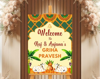 Indian Housewarming Welcome Sign, Grihapravesh Decor (Digital Download)
