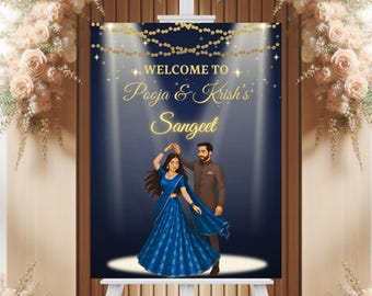 Customizable Sangeet Welcome Sign: Indian Wedding Decor (Digital Download)