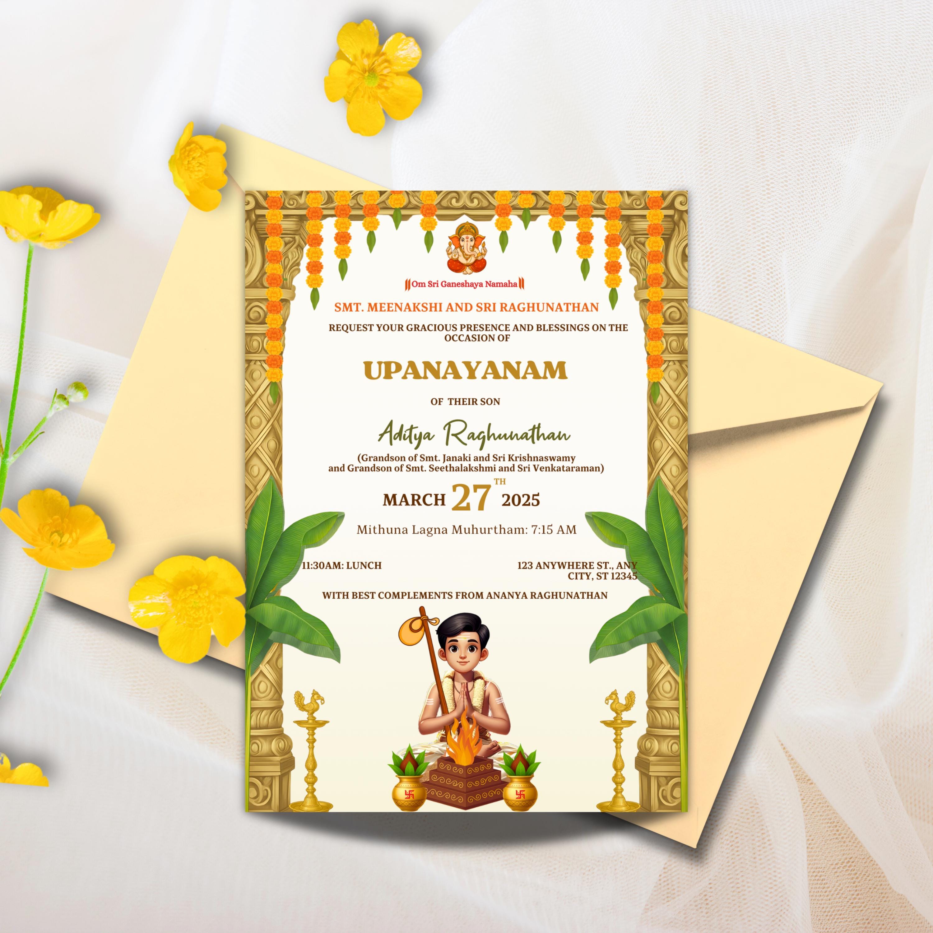 Upanayanam Invitation