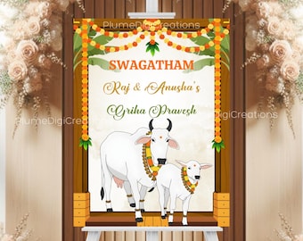 Indian Housewarming Welcome Sign, Grihapravesh Decor (Digital Download)