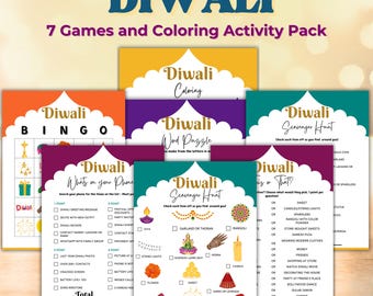 Diwali Spiele Bundle, Diwali Spiele und Aktivität für Kinder, Diwali Spiele für Erwachsene, Diwali Spiele druckbar, sofortiger digitaler Download