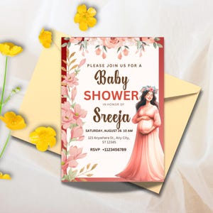 Sreemantham einladen für Ihre indische Babyparty, Valaikappu oder Godh Barai oder Armreif-Zeremonie oder Seemantham Einladungskarten, Instant Download