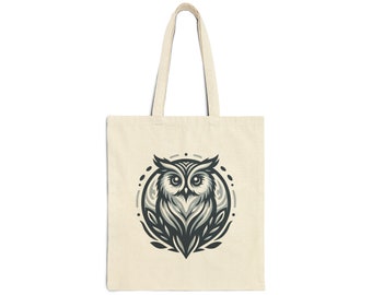 Chill Owl Canvas Tote Bag - Wisdom & Mystique, Perfect for Readers, Durable and Thoughtful Design