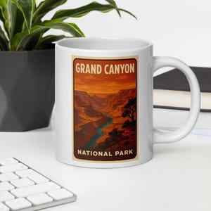 Grand Canyon National Park Mug – Vintage Landscape Coffee Cup, Retro Travel Gift for Nature Lovers, Hiker & Camper Arizona Souvenir