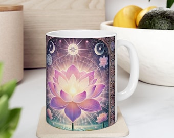 Lotuskoffiemok, lotustheekop, uniek verjaardagscadeau, keukendecor, lotuscadeau, lotusmok, yogacadeau, cadeau voor haar