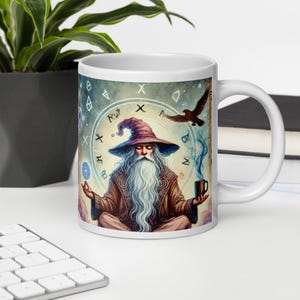 Tazza Mystical Wizard - Tazza da caffè fantasy con simboli magici e arte di incantatori - Regalo unico per streghe, maghi e amanti del fantasy