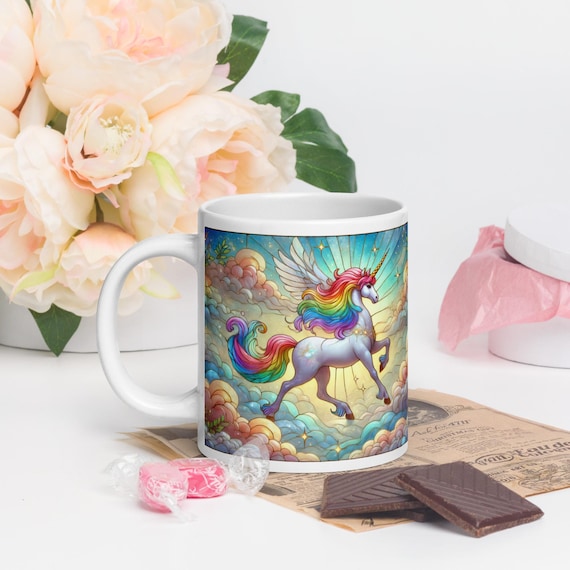 Rainbow Unicorn Mug - Cute Fantasy Coffee Mug for Unicorn Lovers - Whimsical Gift for Kids, Friends, and Magic Enthusiasts