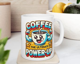 Title Coffee: The Ultimate Power-Up Mug - Gamer Coffee Cup,  Gift for Coffee Lovers, Gamer Gift