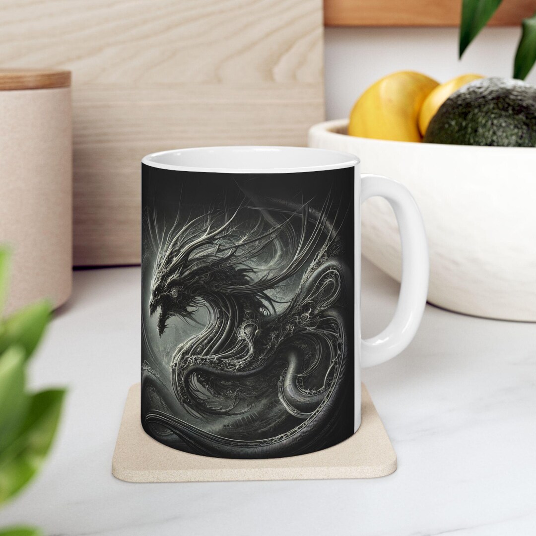 Steampunk Dragon Ceramic Mug, Unique Tea Cup, Dragon Lover Gift ...