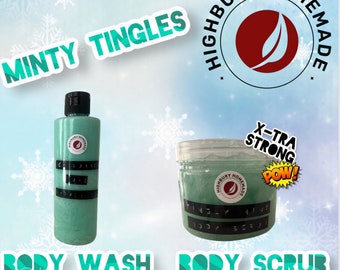 Tingly Menthol Based Mint Soap - Body Scrub and Shower Gel for Post Work Out Muscle Recovery and Rejuvenation!