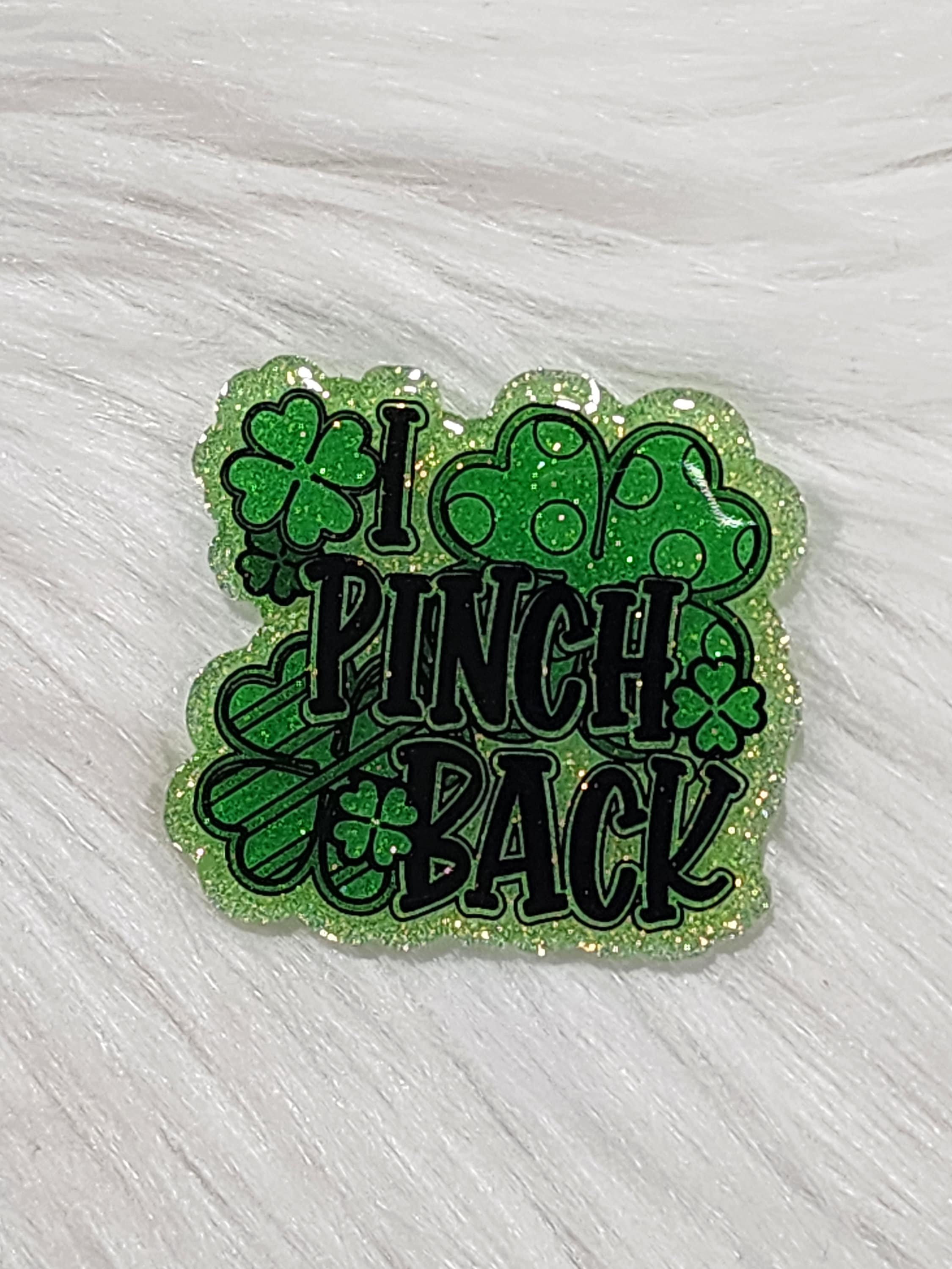 Green Glitter I Pinch Back Clover, Badge Reel -  Canada